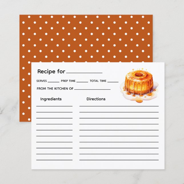 Cake Recipe Card (Front/Back)