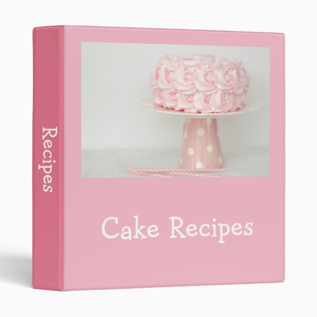 Cake recipes pink icing fancy cake 3 ring binder (Front/Spine)