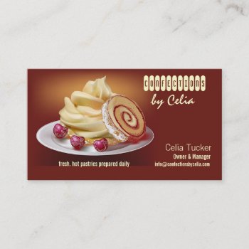 Cake Roll Pastry Business Card by SharonCullars at Zazzle