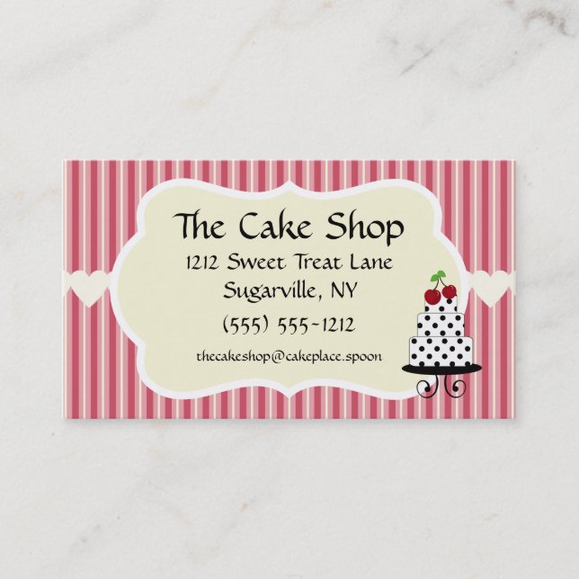Cake Shop Baker Bakery Business Cards (Front)