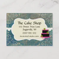 vintage bakery business cards