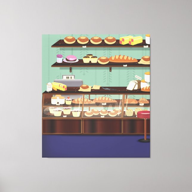 Cake Shop Counter Canvas Print (Front)