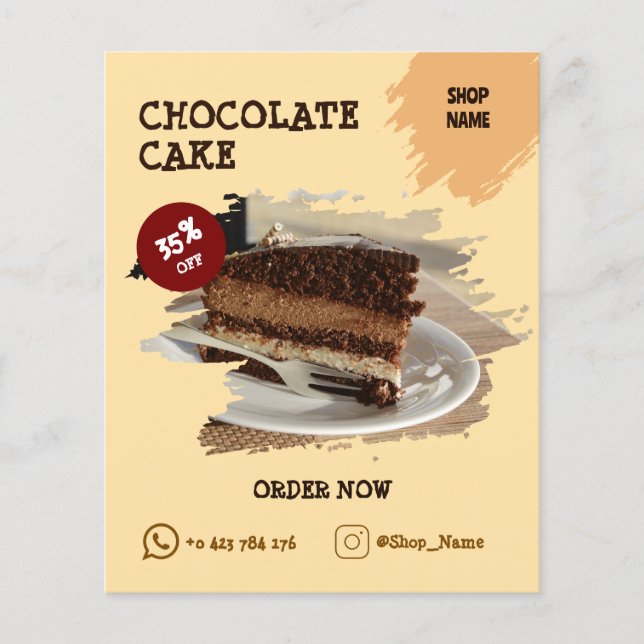 Cake shop Custom Editable Flyer (Front)