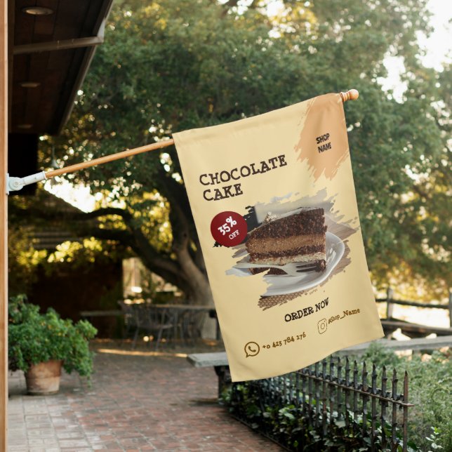 Cake shop Weatherproof Personalized House Flag (In SItu)