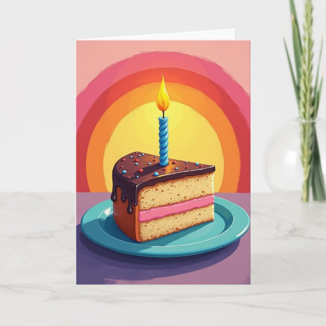 Cake Slice Art Birthday Card (Front)
