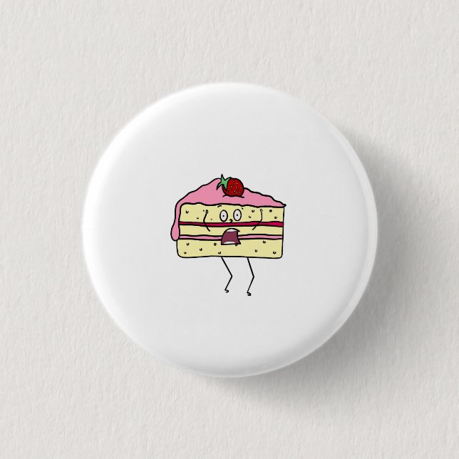 Cake slice, cake themed button (Front)