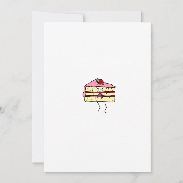 Cake slice, cake themed invitation (Front)