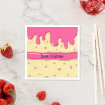 Cake slice cartoon kids birthday party pink