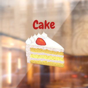 Cake Slice with Custom Name, Business or Slogan Window Cling