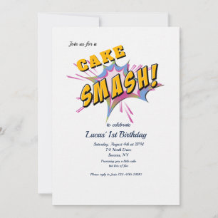 Cake Smash Birthday Party Invitation