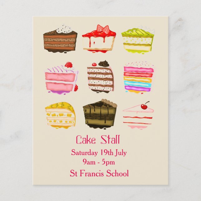 Cake Stall Bake Sale advertisement Flyer (Front)