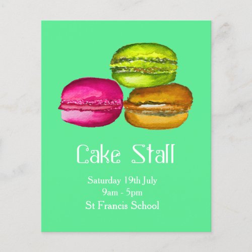 Cake Stall Bake Sale advertisement macarons Flyer