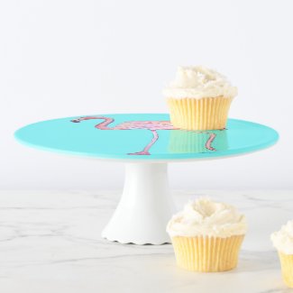 Cake Stand- Pink Flamingo Cake Stand