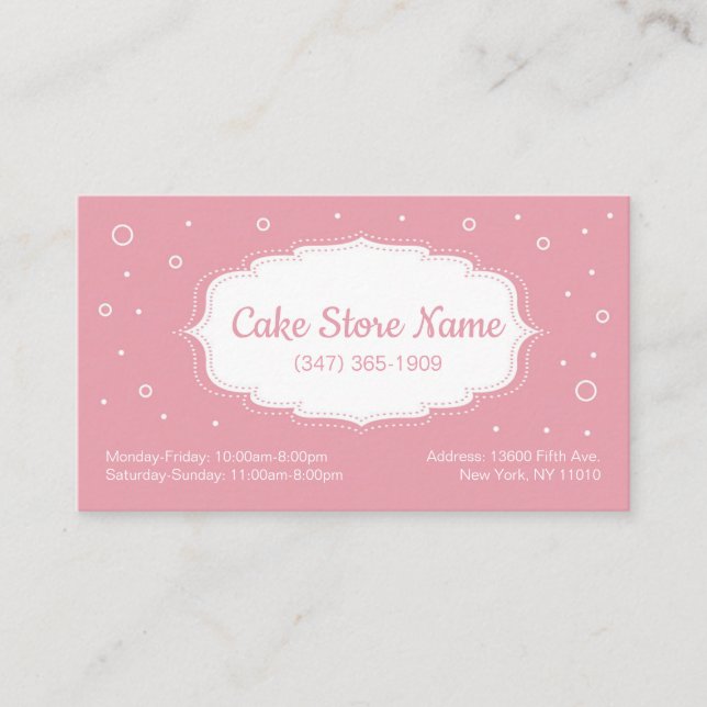 Cake Store business cards (Front)