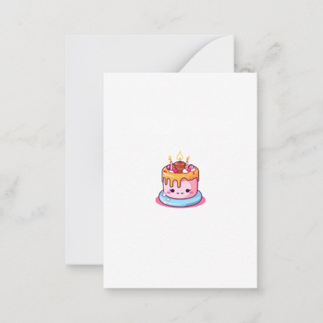 Cake theme, cake design, cute cake note card (Front)
