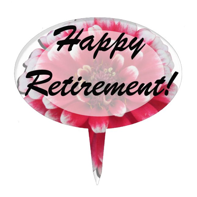 Cake Topper - Bi-Color Zinnia - Customizeable (Front)