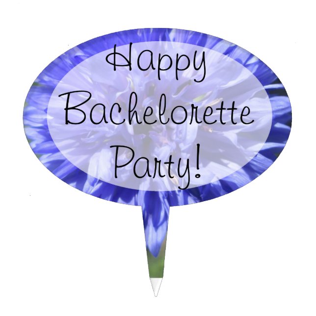 Cake Topper - Cornflower Blue Bachelor's Button (Front)