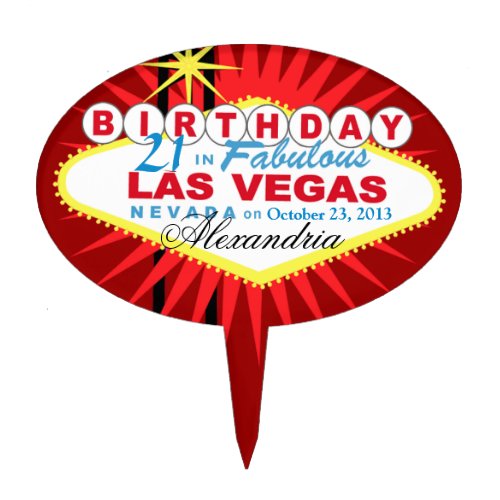 CAKE TOPPER Las Vegas 21st Birthday
