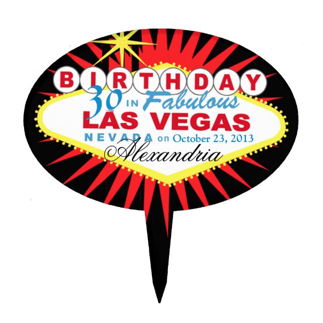 CAKE TOPPER Las Vegas 30th Birthday (Front)