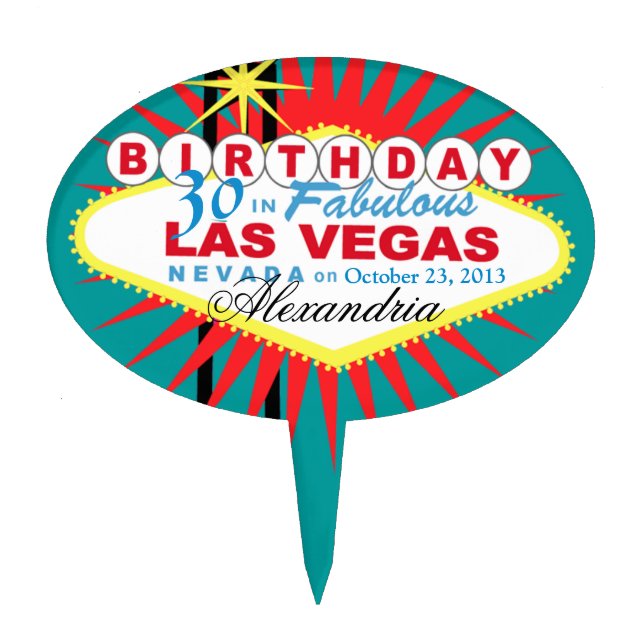 CAKE TOPPER Las Vegas 30th Birthday (Front)
