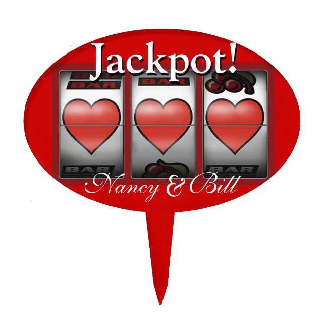 CAKE TOPPER Las Vegas Jackpot Wedding (Front)