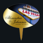 CAKE TOPPER Las Vegas Sign<br><div class="desc">Las Vegas Birthday cake topper pick. Use the orange customize it button above to add your text and the background color of your choice.</div>
