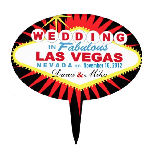 CAKE TOPPER Las Vegas Wedding Sign