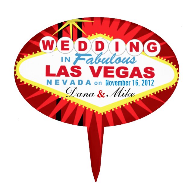 CAKE TOPPER Las Vegas Wedding Sign (Front)