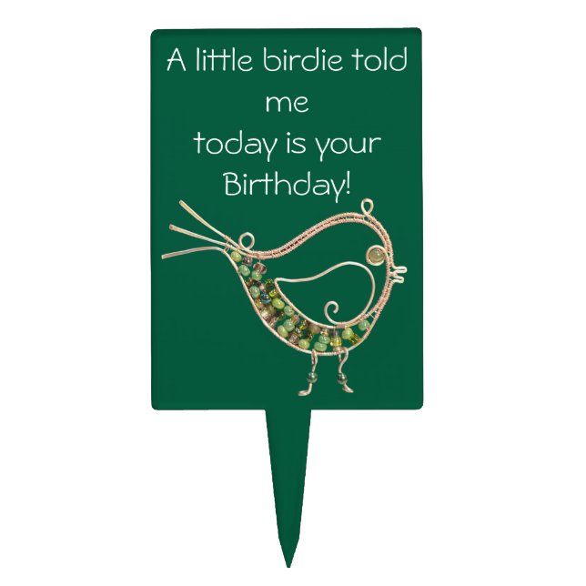 Cake Topper - Little birdie told me … (Front)