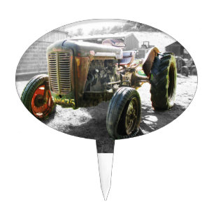 cake topper Old Vintage Tractor farm machinery