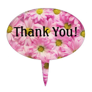 Cake Topper - Pink Gerbera Daisies