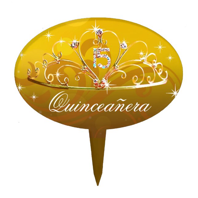 CAKE TOPPER Quinceanera Tiara (Front)