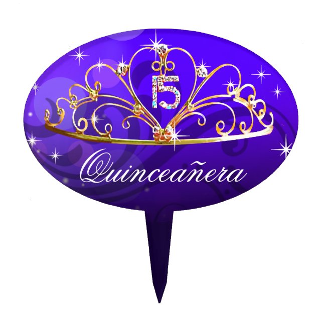 CAKE TOPPER Quinceanera Tiara (Front)