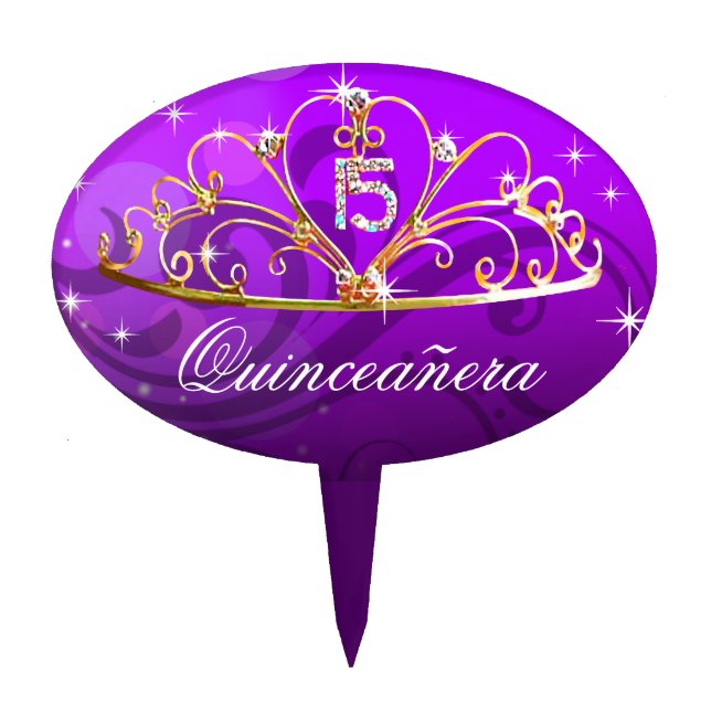 CAKE TOPPER Quinceanera Tiara (Front)