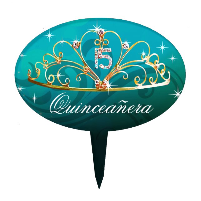 CAKE TOPPER Quinceanera Tiara (Front)