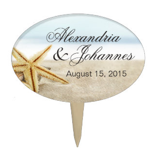 CAKE TOPPER Sandy Beach Starfish Seashells