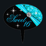 CAKE TOPPER Sweet 16 Bling<br><div class="desc">Sweet 16 Bling cake topper pick. This beautiful design works well for weddings, birthdays, bridal showers or any special occasion. Use the orange customize it button above to add your own text.</div>