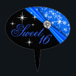 CAKE TOPPER Sweet 16 Bling<br><div class="desc">Sweet 16 Bling cake topper pick. This beautiful design works well for weddings, birthdays, bridal showers or any special occasion. Use the orange customize it button above to add your own text.</div>