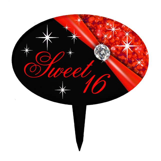 CAKE TOPPER Sweet 16 Bling (Front)