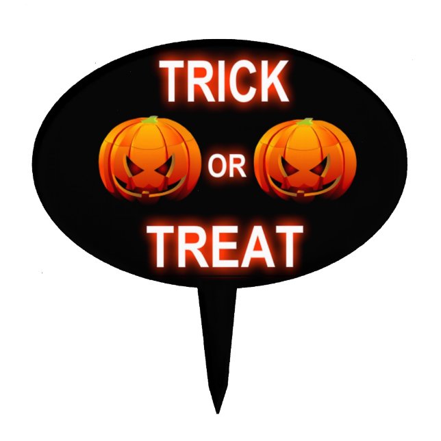 Cake Topper Trick Or Treat Pumpkins (Front)