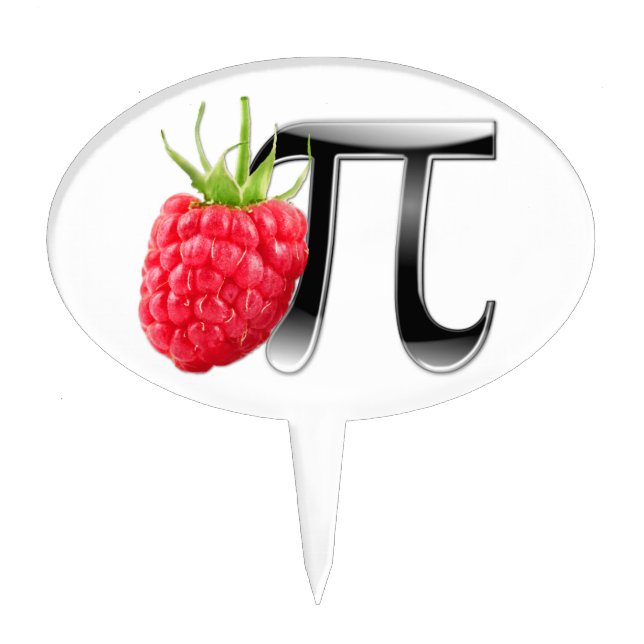 Cake topper with a Raspberry and Pi symbol (Front)
