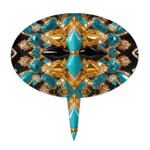 Cake Topper with Bahamas Colors Design