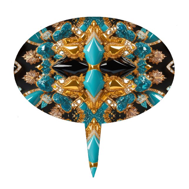 Cake Topper with Bahamas Colors Design (Front)