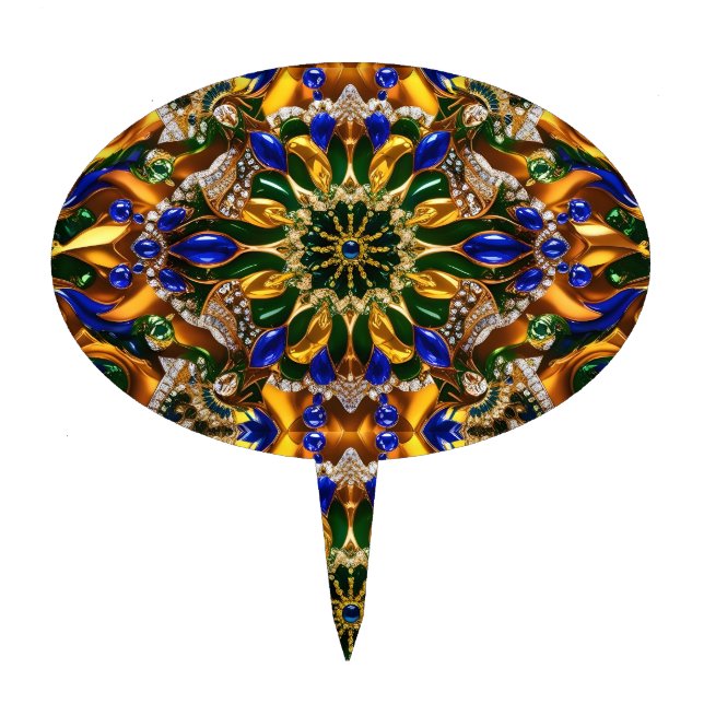 Cake Topper with Brazil Colors Design (Front)