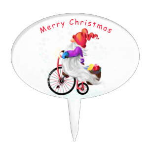 Cake Topper with Christmas Gnome