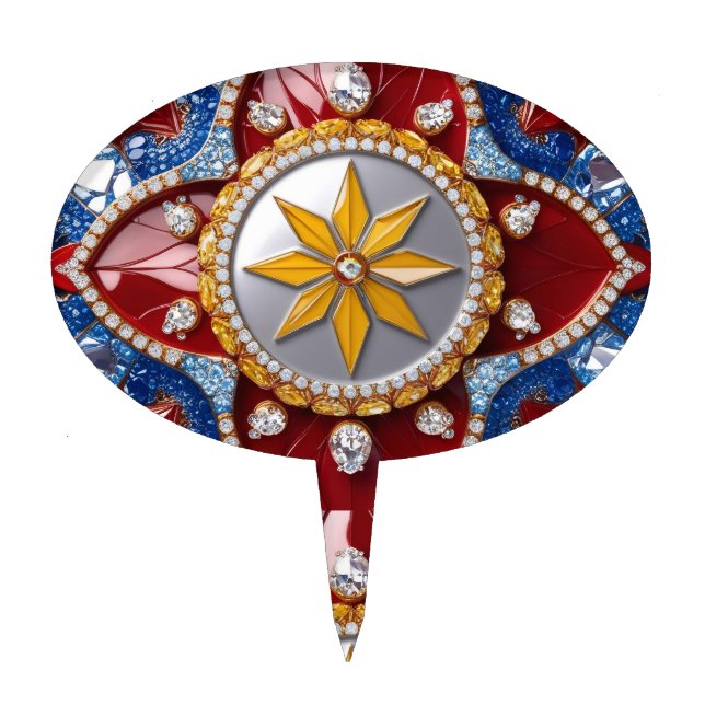 Cake Topper with Colombian Colors Design (Front)
