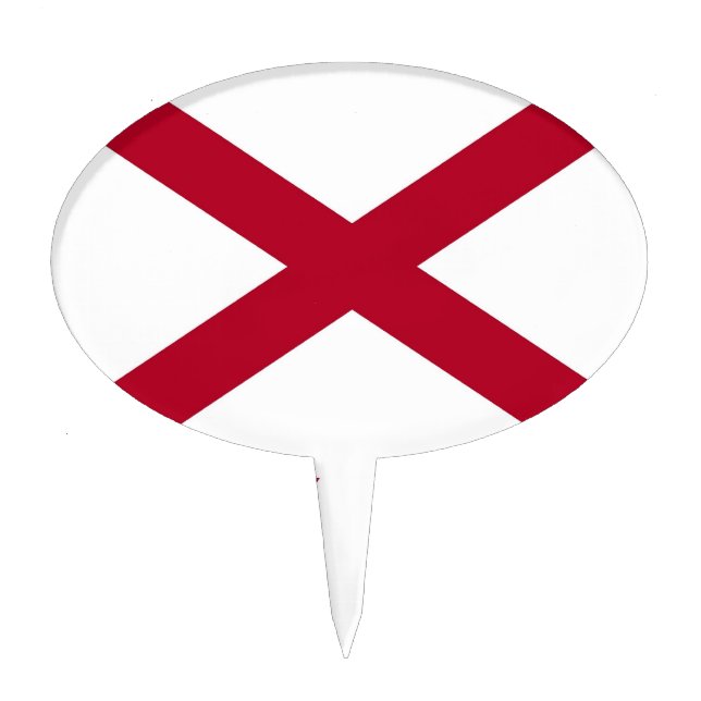 Cake Topper with Flag of Alabama (Front)