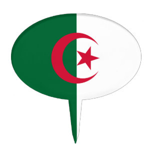 Cake Topper with Flag of Algeria