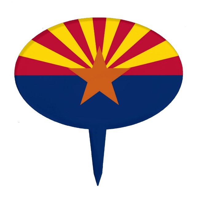 Cake Topper with Flag of Arizona, USA (Front)