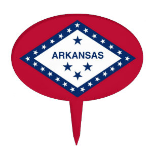 Cake Topper with Flag of Arkansas, USA